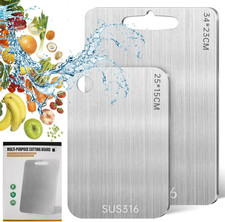 2 Pezzi Tagliere in Acciaio