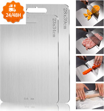 2 Pezzi Tagliere in Acciaio