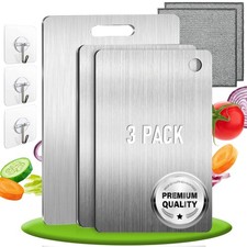 Set di 3 Tagliere Acciaio Inox