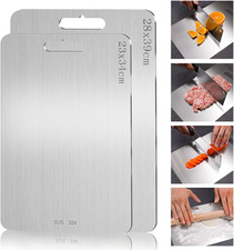 2 Pezzi Tagliere in Acciaio