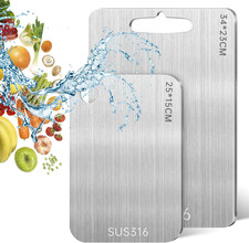 2 Pezzi Tagliere in Acciaio