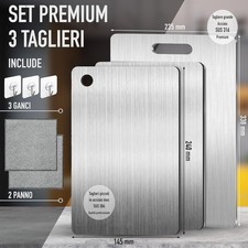 Set di 3 - Tagliere Acciaio