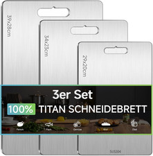 3 Pezzi Tagliere Acciaio Inox